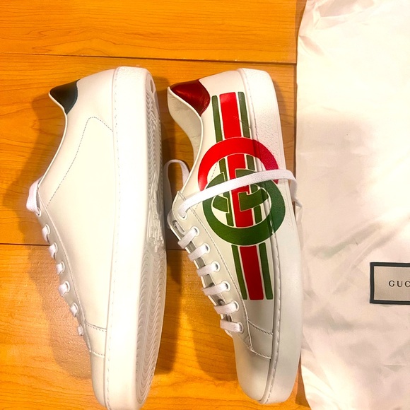 Gucci Ace Interlocking G Sneakers in White Leather Men's - Picture 4 of 8